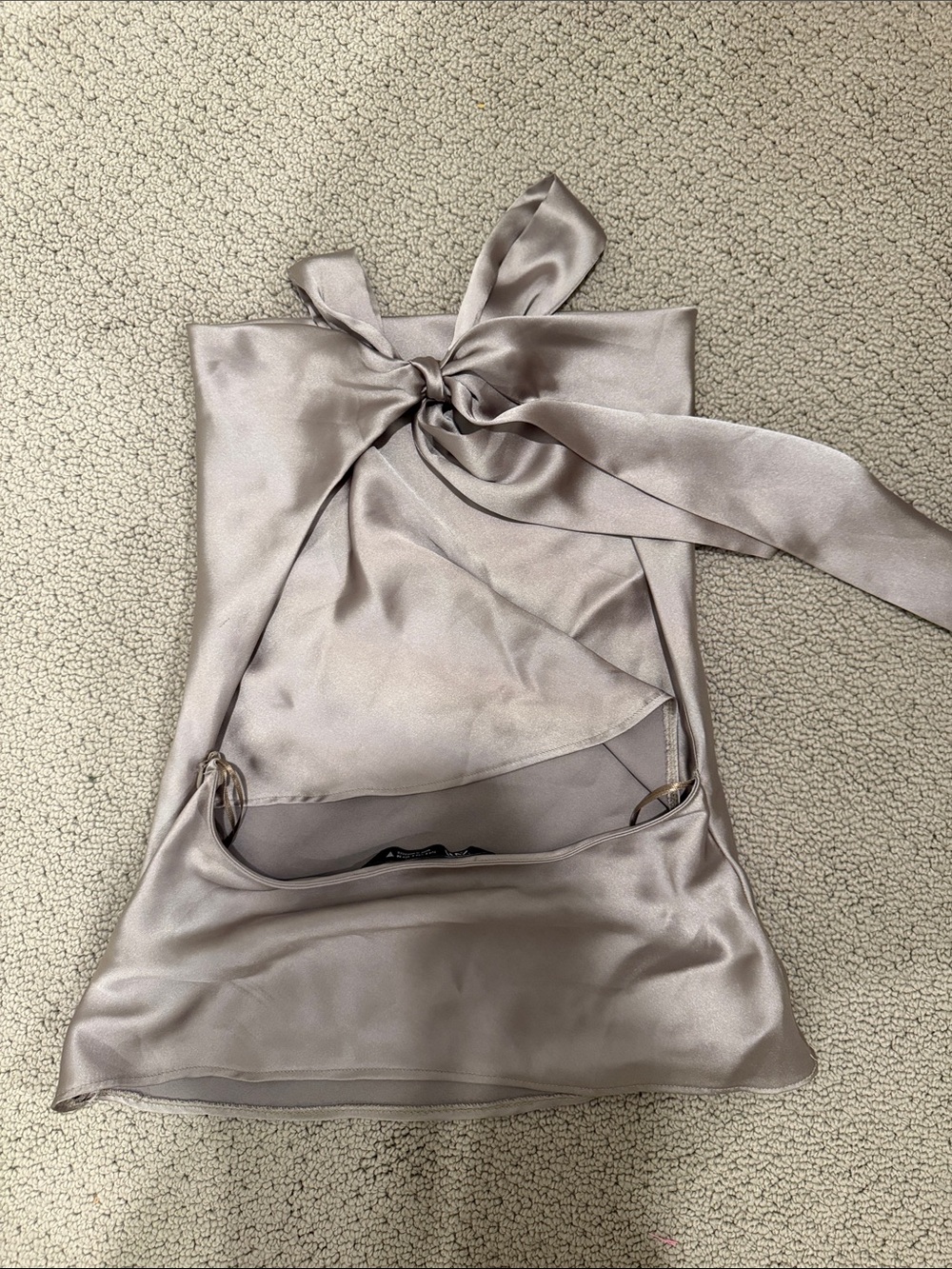 Zara Satin Halter Tank Top in Light Silver - Picture 3 of 3